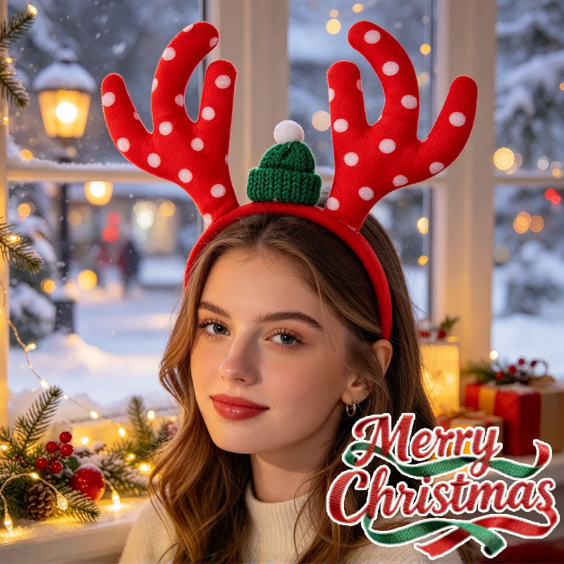 Reindeer Antlers Headband - 1~5개 세트 크리스마스 사슴 뿔 머리띠,