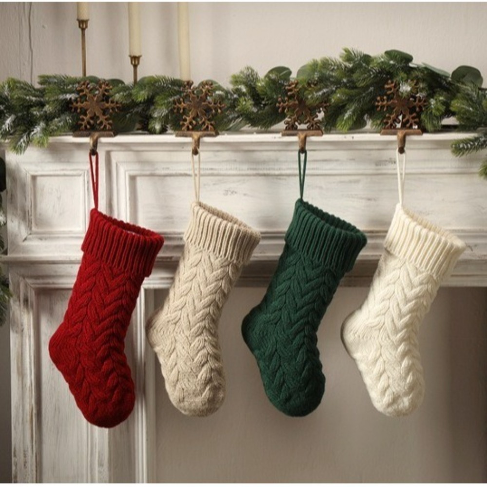 니트 크리스마스 양말 푹신하고 부드러운 장식품 크리스마 - Christmas Stocking Hanging 리뷰 및 가격
