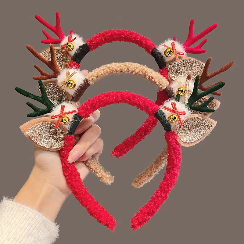 크리스마스 테마의 부드러운 플러시 소재 루돌프 뿔 머리 - Reindeer Antlers Headband 리뷰 및 가격