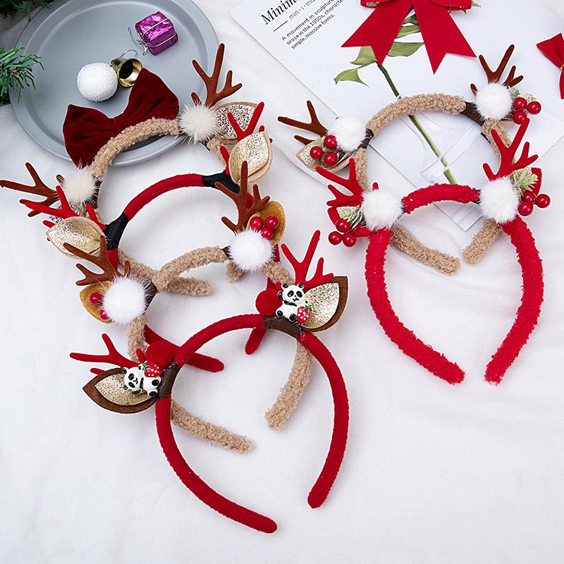 크리스마스 테마의 부드러운 플러시 소재 루돌프 뿔 머리 - Reindeer Antlers Headband 리뷰 및 가격