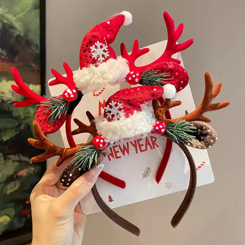 크리스마스 테마의 귀여운 사슴 뿔 머리띠, 독특한 디자 - Reindeer Antlers Headband 리뷰 및 가격