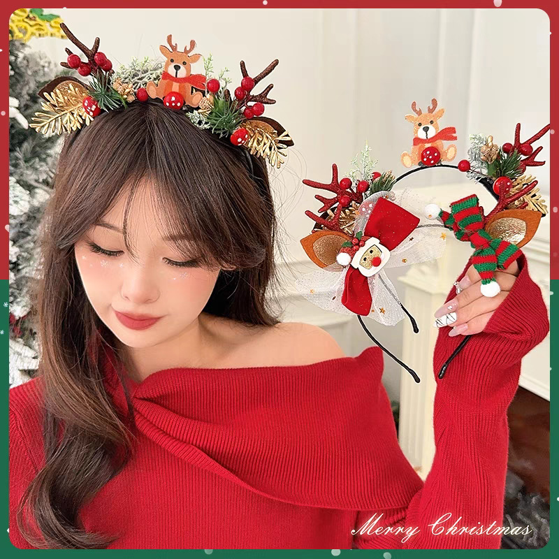크리스마스 테마의 귀여운 사슴 뿔 머리띠, 독특한 디자 - Reindeer Antlers Headband 리뷰 및 가격